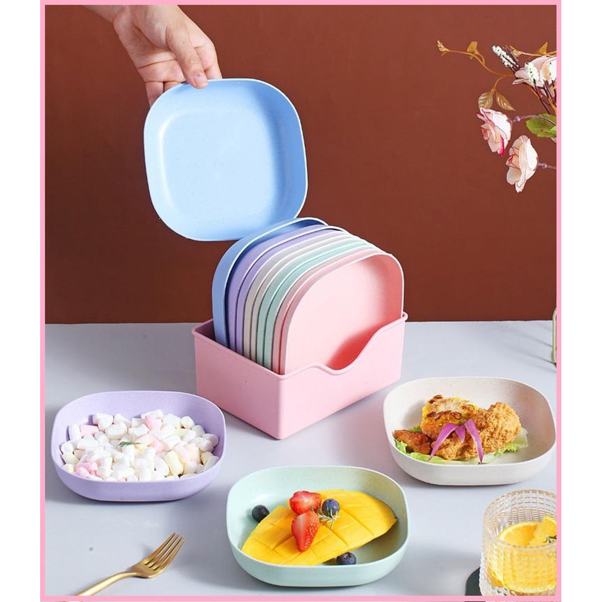 10pcs Plates Set With Holder (random Colours)reason able prices fast dilivery high quality products Best crockery store in paksitan