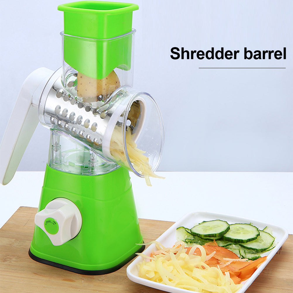 Drum Vegetable Cutter Rotary Cheese Grater with Handle - Vegetable Shredder Stainless Steel Drum Blades, Round Mandoline Slicer Nuts Grinder for Kitchen Gifts (Blue)