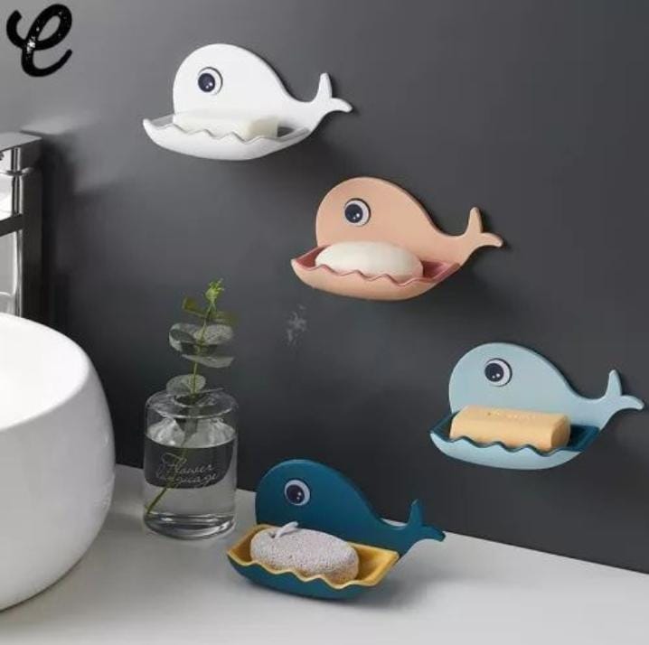 Little Whale Drain Storage Rack Dish Soap Holder For Bathroom And Shower Self Draining Waterfall Soap Tray Kitchen (random Color)