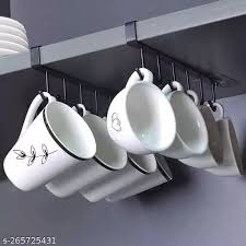 (free dilivery)12 Hooks Mug Cups Wine Glasses Storage Hooks Kitchen Utensil Ties Belt And Scarf Organizer Hanging Hook Rack Holder Under Cabinet Closet (random Color )