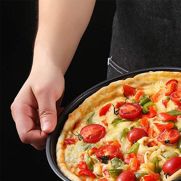 Non-Stick Pizza Pan 3-Pieces Set, 9" /10" /11" Food Grade Carbon Steel Pizza Baking Tray Round Pizza Pan Set for Restaurants & Homemade Pizza Baking