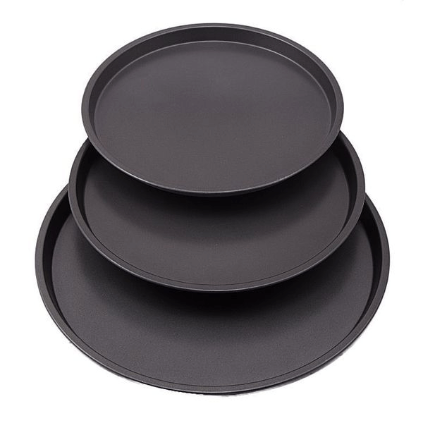 Non-Stick Pizza Pan 3-Pieces Set, 9" /10" /11" Food Grade Carbon Steel Pizza Baking Tray Round Pizza Pan Set for Restaurants & Homemade Pizza Baking