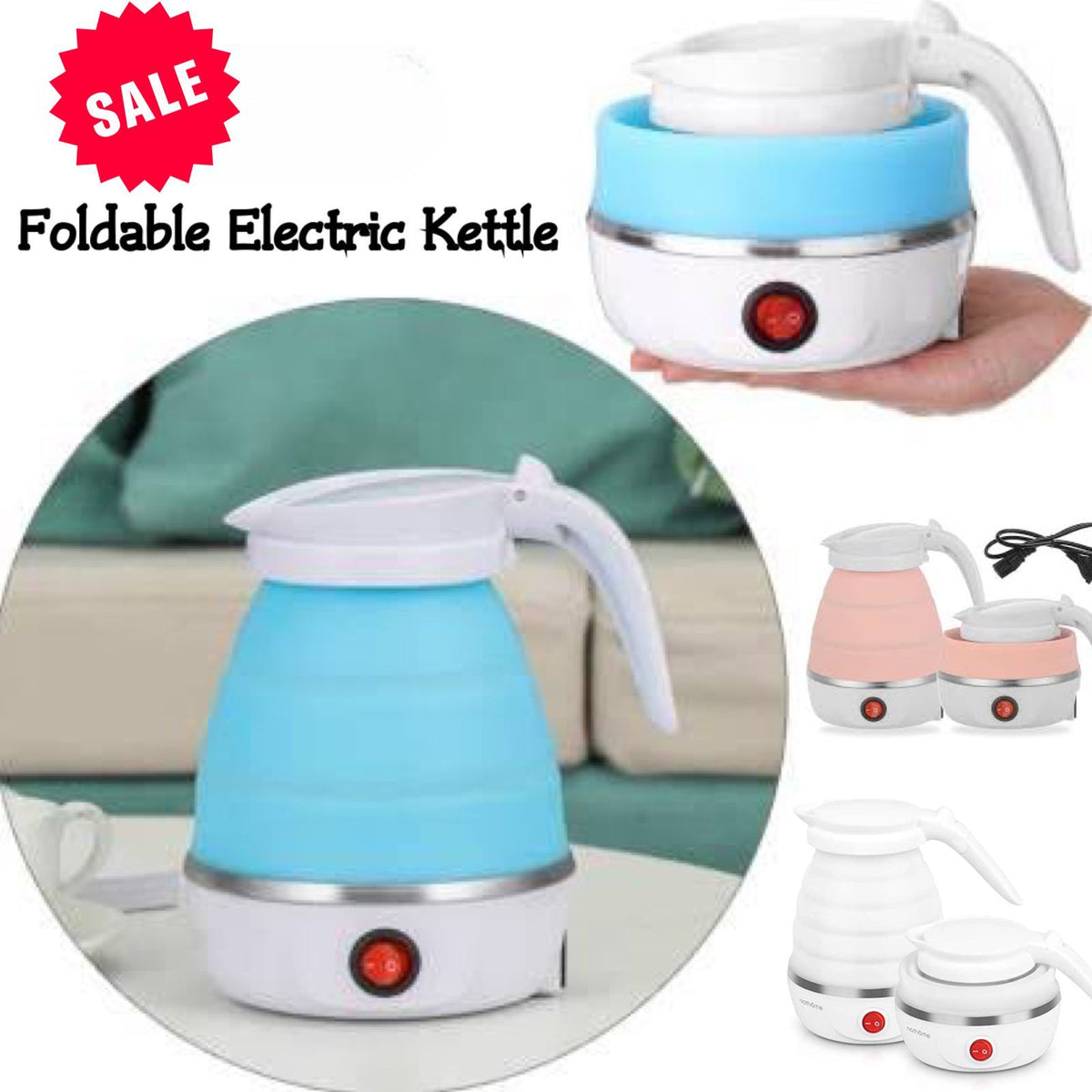 Foldable And Portable Teapot Water Heater Electric Kettle For Travel And Home Tea Pot Water Kettle Silica Gel Fast Water Boiling 600 Ml best quality reasonable prices in pakistan
