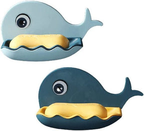 Little Whale Drain Storage Rack Dish Soap Holder For Bathroom And Shower Self Draining Waterfall Soap Tray Kitchen (random Color)