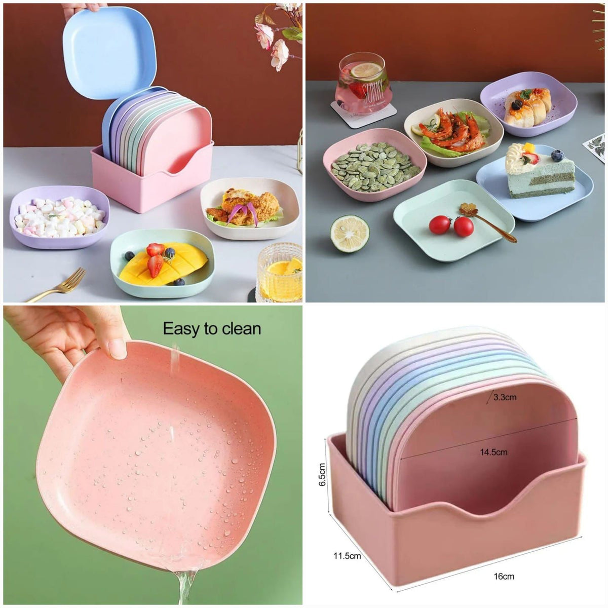 10pcs Plates Set With Holder (random Colours)reason able prices fast dilivery high quality products Best crockery store in paksitan