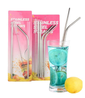 Stainless Steel Straw (5 Pcs Steel Straw Set)reason able prices fast dilivery high quality products Best crockery store in paksitan