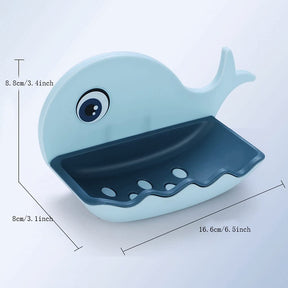 Little Whale Drain Storage Rack Dish Soap Holder For Bathroom And Shower Self Draining Waterfall Soap Tray Kitchen (random Color)