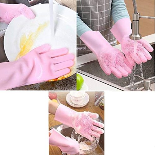 Silicone Washing Full Finger Gloves – For Home (random Colors) reasonable prices best quality our crockery store