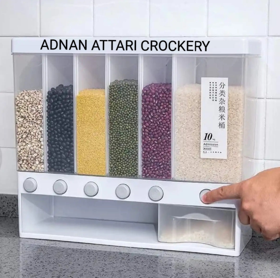 Grain Dispenser Press cereals Storage Tank||Rice storage box Wall mounted cereal Grain Dispenser Dry fruit storage Box kitchen storage organizer