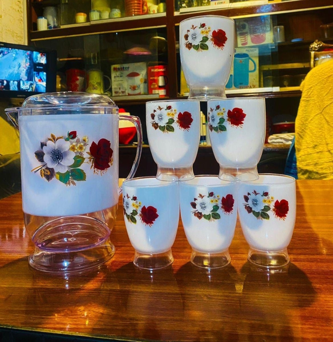 Water set 7pcs Beautiful eyes attractive Rose Desing Best for your ideal home kitchen