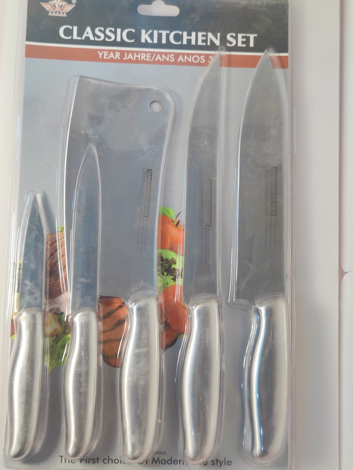 knife 5 pcs Stainless steel Best Quality sharp blades Knife set Cuts Easily Highly recommend for your Healthy kitchen.