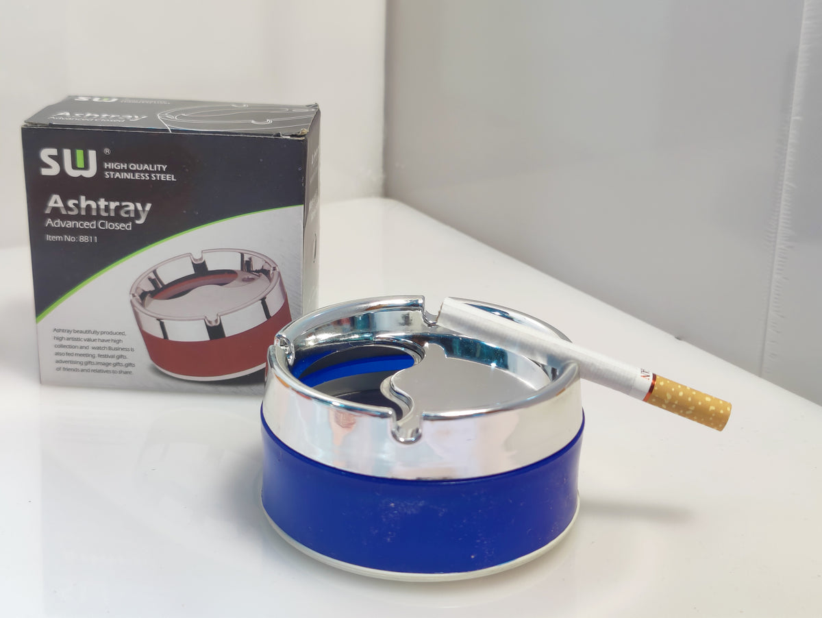 Fency Cigarette Ashtray Detachable Lid Stainless steel For Home,Car and Office with Rotateable Cover Lid~Multi colors