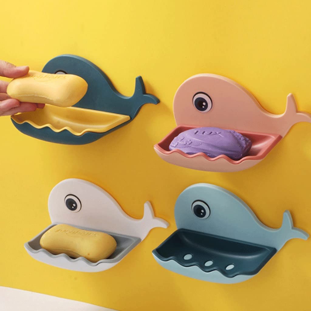 Little Whale Drain Storage Rack Dish Soap Holder For Bathroom And Shower Self Draining Waterfall Soap Tray Kitchen (random Color)