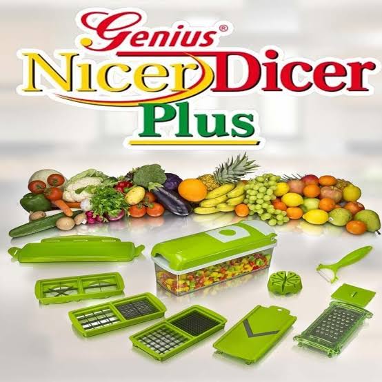 Vegetable Chopper Nicer&dicer Slicer Dicer - 12 -in -1 Onion Chopper Fruits Cutter Mandoline Slicer Food Chopper/Cutter with 7 Stainless Steel Blades, Adjustable Slicer & Dicer with Storage Container low prices high quality BEST crockery store in pakistan