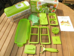 Vegetable Chopper Nicer&dicer Slicer Dicer - 12 -in -1 Onion Chopper Fruits Cutter Mandoline Slicer Food Chopper/Cutter with 7 Stainless Steel Blades, Adjustable Slicer & Dicer with Storage Container low prices high quality BEST crockery store in pakistan