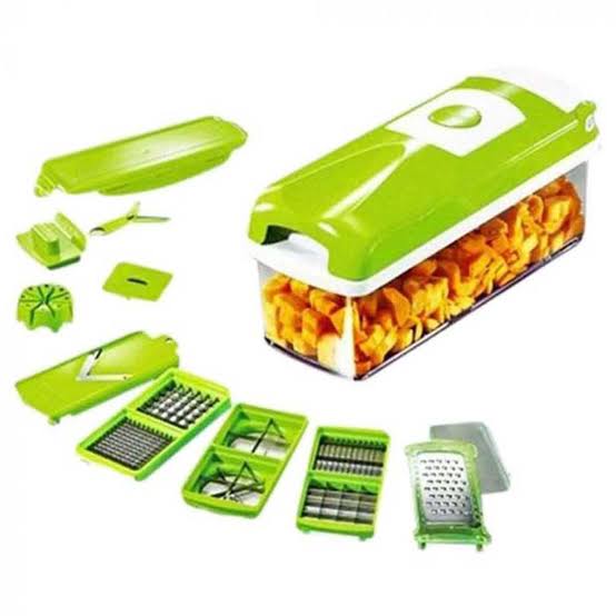 Vegetable Chopper Nicer&dicer Slicer Dicer - 12 -in -1 Onion Chopper Fruits Cutter Mandoline Slicer Food Chopper/Cutter with 7 Stainless Steel Blades, Adjustable Slicer & Dicer with Storage Container low prices high quality BEST crockery store in pakistan