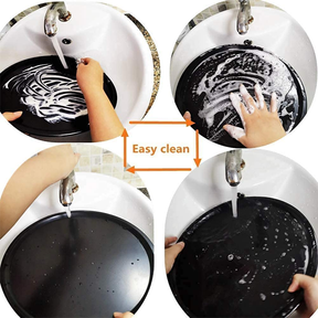 Non-Stick Pizza Pan 3-Pieces Set, 9" /10" /11" Food Grade Carbon Steel Pizza Baking Tray Round Pizza Pan Set for Restaurants & Homemade Pizza Baking