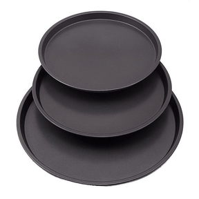 Non-Stick Pizza Pan 3-Pieces Set, 9" /10" /11" Food Grade Carbon Steel Pizza Baking Tray Round Pizza Pan Set for Restaurants & Homemade Pizza Baking