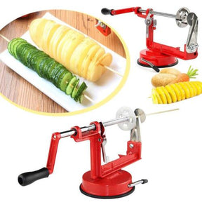 Potato Spiral Cutter 3 in 1 Potato Peeler Machine Stainless Steel Vegetable Cutter Adjustable Fruit Peeler Machine with Suction Cup for Home Kitchen Peeler and Corer Machine Fruit Peeler Machine.
